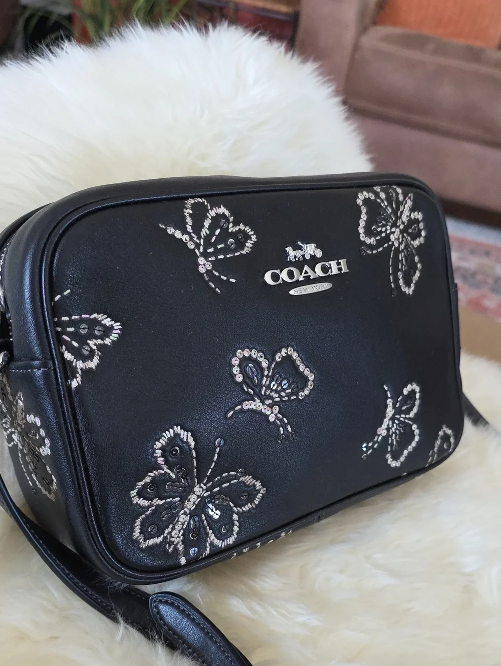 Beautiful Like New Coach Jamie Camera Crossbody Bag With Butterflies 🖤🦋✨️🩷